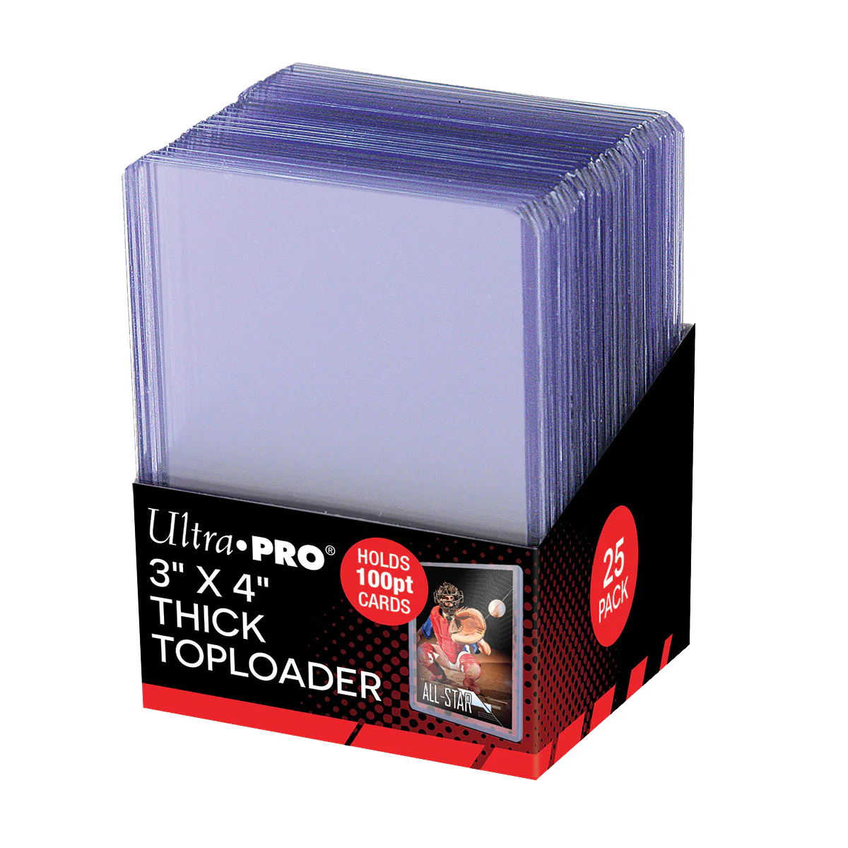 Ultra Pro Top Loader Thick 100pt 3x4 Card Holder - 25 Pack