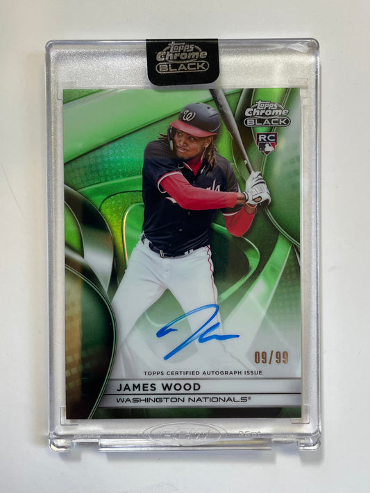 2025 Topps Chrome Black James Wood RC Auto (09/99) / MT