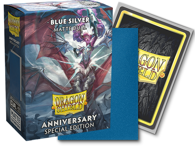 Dragon Shield Sleeves Standard Matte Dual 25th Anniversary - Blue Silver 100CT