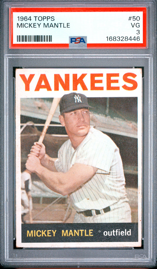 1964 Topps #50 Mickey Mantle / PSA 3 / C8446