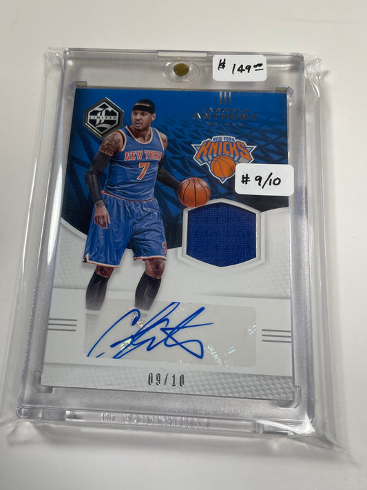 2016/17 Panini Limited #LJS-CA Carmelo Anthony Auto (09/10) / NMMT8