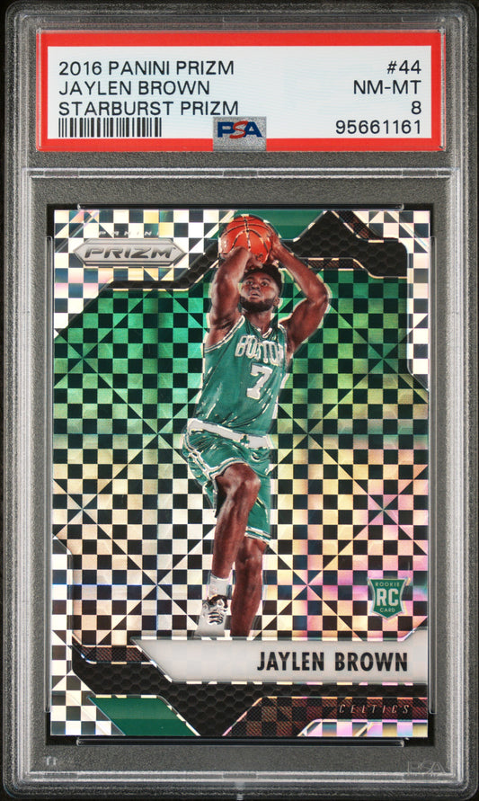 2016 Panini Prizm #44 Jaylen Brown RC Starburst Prizm / PSA 8 / C1161