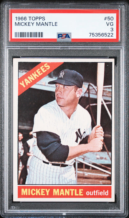 1966 Topps #50 Mickey Mantle / PSA 3 / C6522