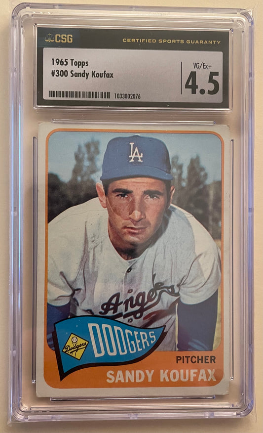 1965 Topps #300 Sandy Koufax (HOF) / CSG 4.5