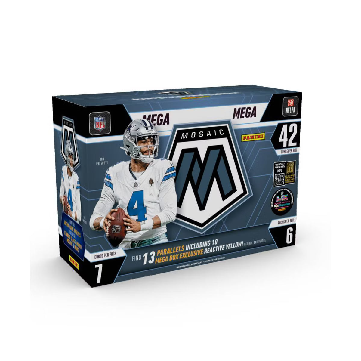 2025 Panini Mosaic NFL Football 6-pack Mega Box (Reactive Yellow)