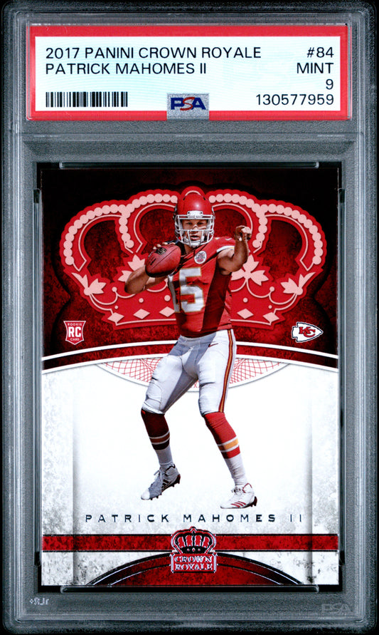 2017 Panini Crown Royale #84 Patrick Mahomes RC / PSA 9 / C7959