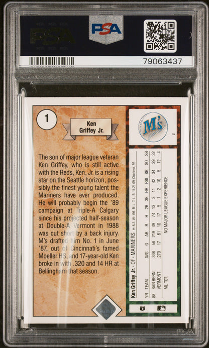 1989 Upper Deck #1 Ken Griffey Jr. Star Rookie RC / PSA 7 / C3437