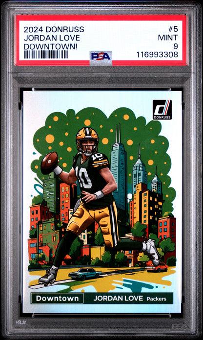 2024 Panini Donruss #5 Jordan Love Downtown / PSA 9 / C3308