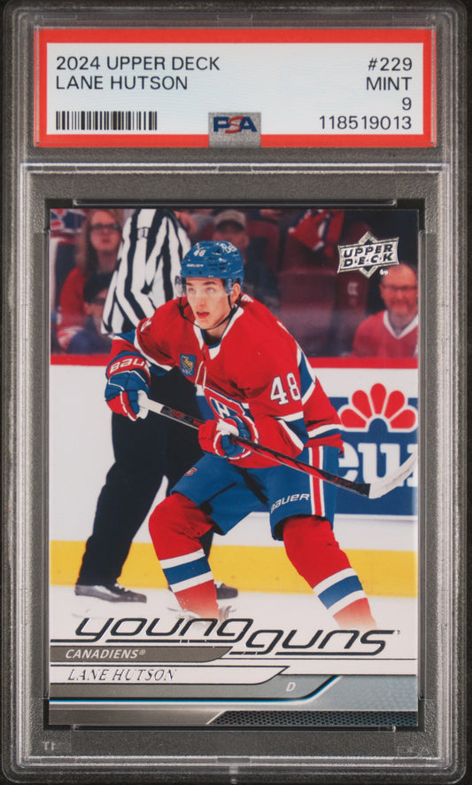 2024/25 Upper Deck #229 Lane Hutson RC Young Guns / PSA 9 / C9013