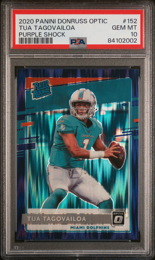 2020 Panini Donruss Optic #152 Tua Tagovailoa RC Purple Shock / PSA 10 / C2002
