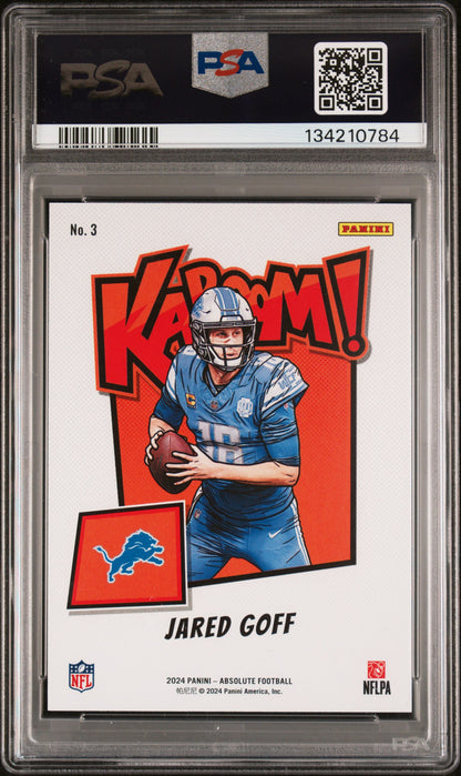 2024 Panini Absolute Kaboom Horizontal #3 Jared Goff / PSA 9 / C0784