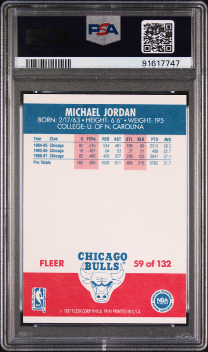 1987 Fleer #59 Michael Jordan / PSA 8 / C7747