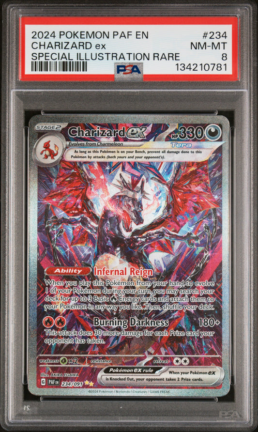 2024 Pokemon Paldean Fates 234/091 Charizard ex SIR / PSA 8 / C0781