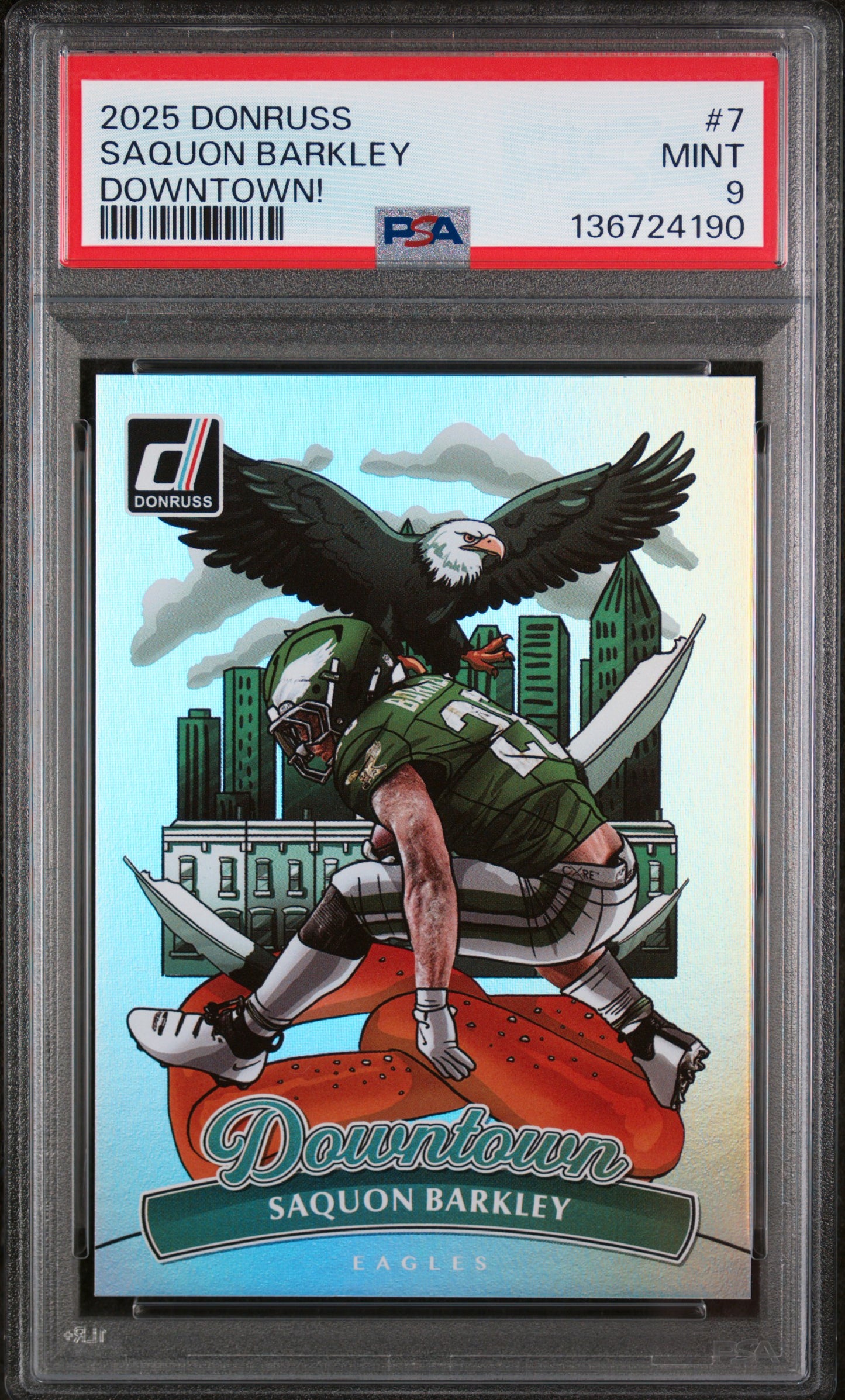 2025 Panini Donruss #7 Saquon Barkley Downtown / PSA 9 / C4190