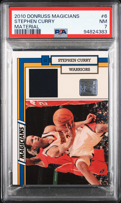 2010 Donruss Magicians #6 Stephen Curry Material (#/299) / PSA 7 / C4383