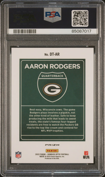 2022 Panini Donruss Optic #DT-AR Aaron Rodgers Downtown / PSA 9 / C7017