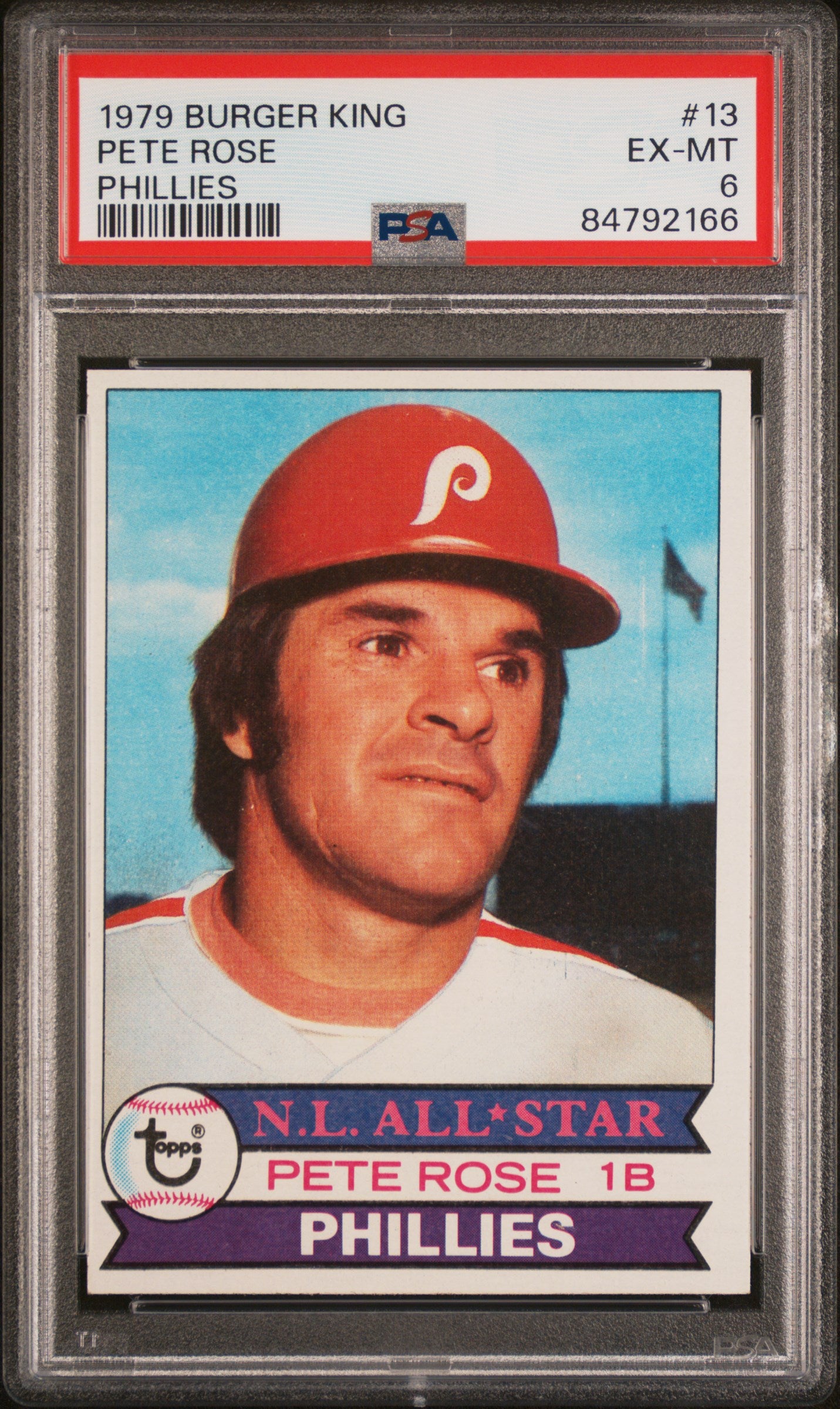 1979 Topps Burger King #13 Pete Rose / PSA 6 / C2166