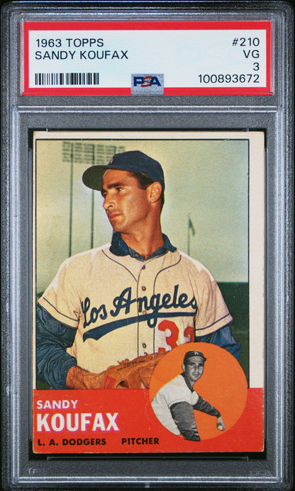 1963 Topps #210 Sandy Koufax / PSA 3 / C3672