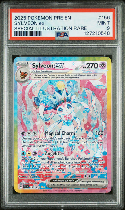 2025 Pokemon PRE #156 Sylveon ex SIR / PSA 9 / C0548