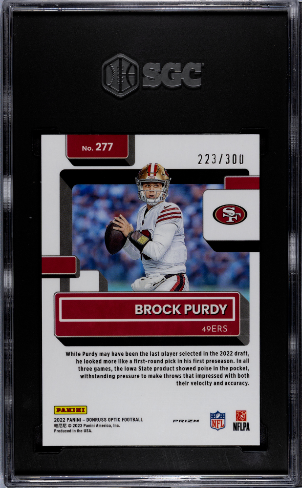 2022 Donruss Optic #277 Brock Purdy RC Premium Box (#/300) / SGC 9.5 / C2355