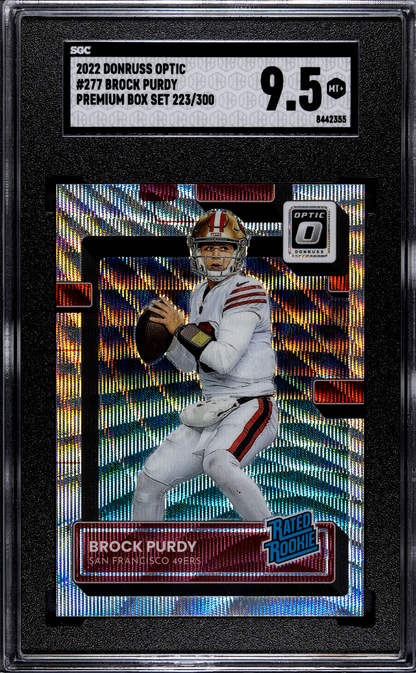 2022 Donruss Optic #277 Brock Purdy RC Premium Box (#/300) / SGC 9.5 / C2355