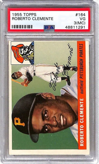 1955 Topps #164 Roberto Clemente Rookie RC / PSA 3 MC / C1291