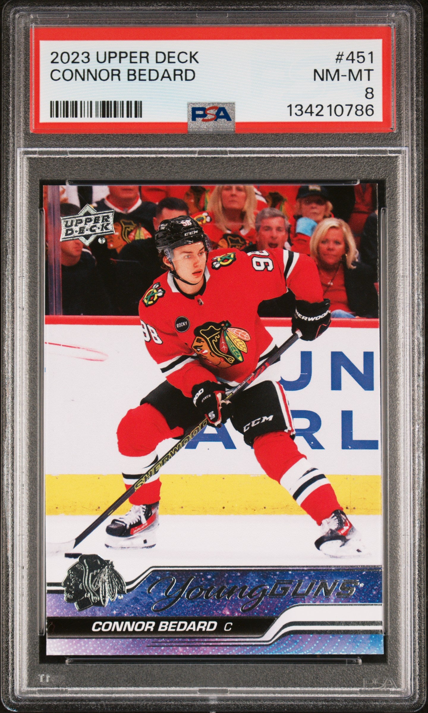 2023/24 Upper Deck #451 Connor Bedard RC Young Guns / PSA 8 / C0786