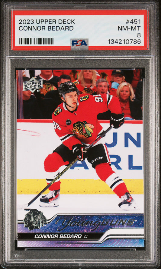 2023/24 Upper Deck #451 Connor Bedard RC Young Guns / PSA 8 / C0786