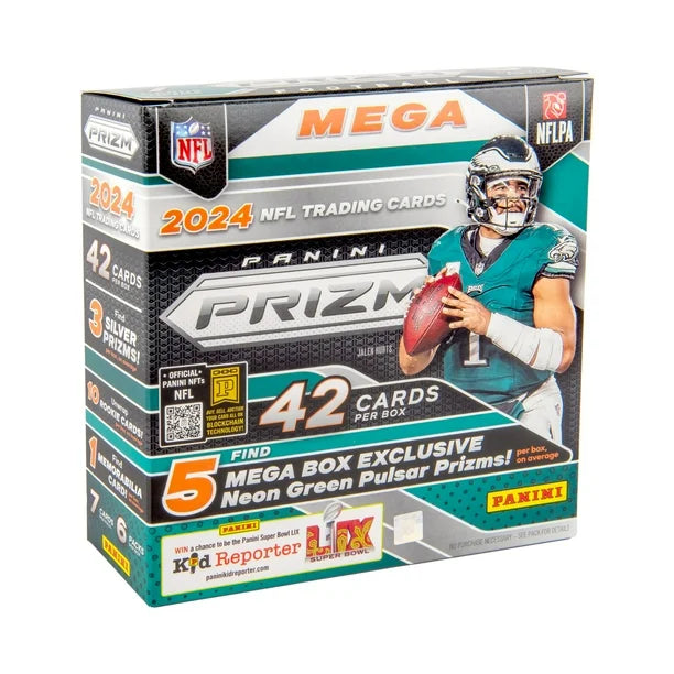 2024 Panini Prizm NFL Football 6-Pack MEGA Box (Neon Green Pulsar)