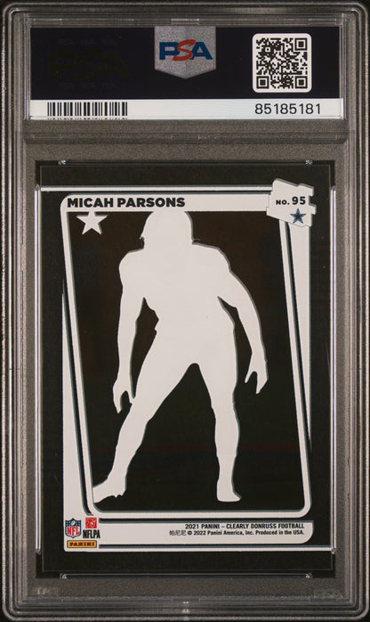 2021 Panini Clearly Donruss #95 Micah Parsons RC / PSA 10 / C5181