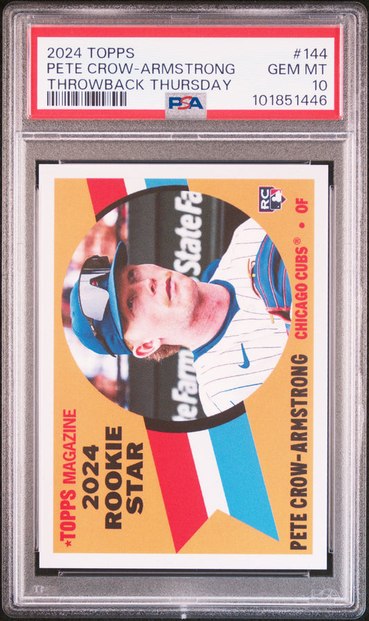 2024 Topps #144 Pete Crow-Armstrong RC Throwback / PSA 10 / C1446