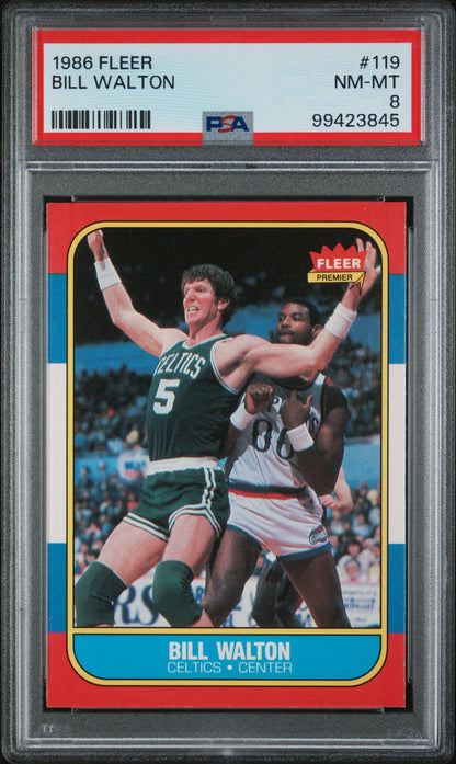 1986 Fleer #119 Bill Walton/ PSA 8 / C3845