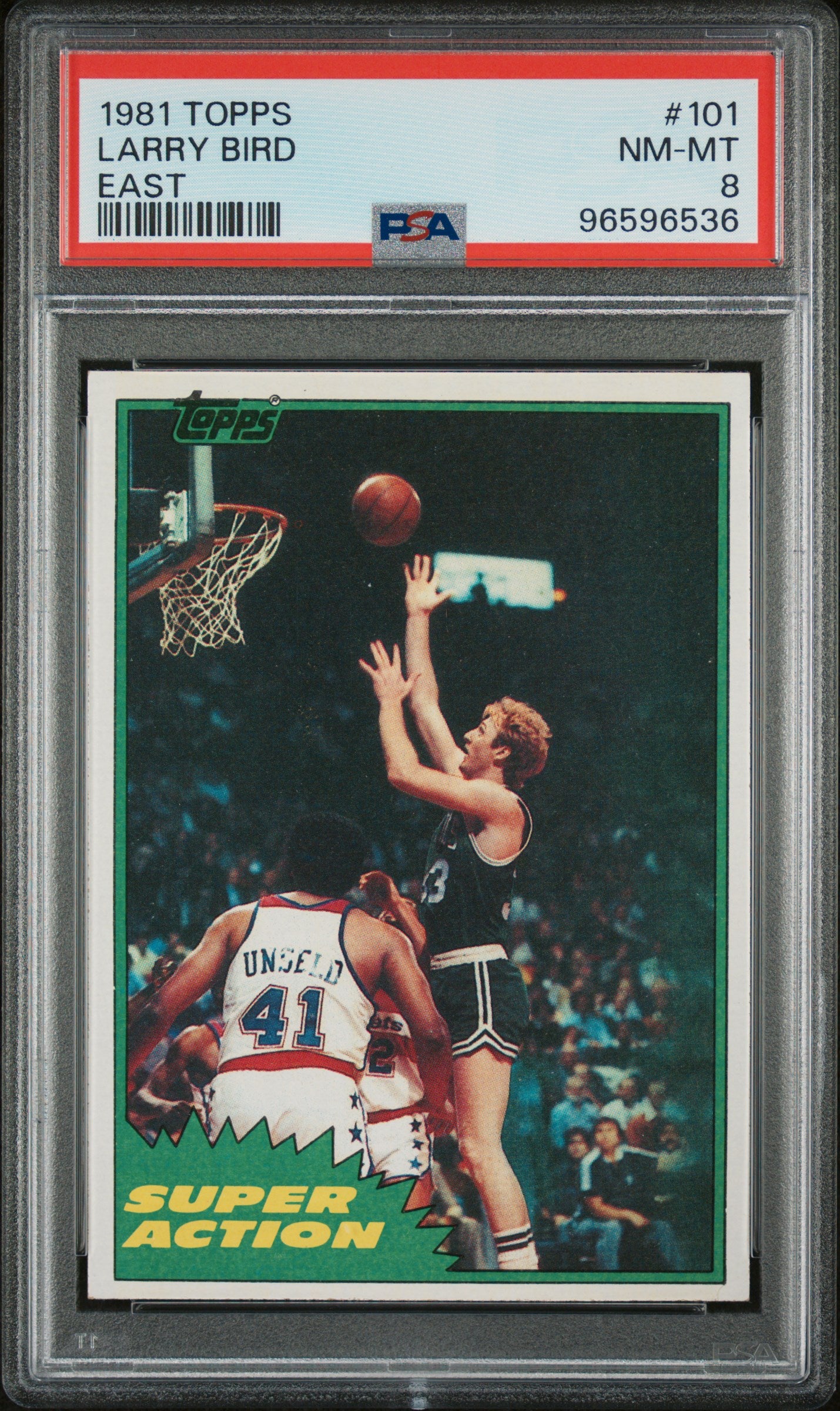 1981 Topps #101 Larry Bird Super Action / PSA 8 / C6536