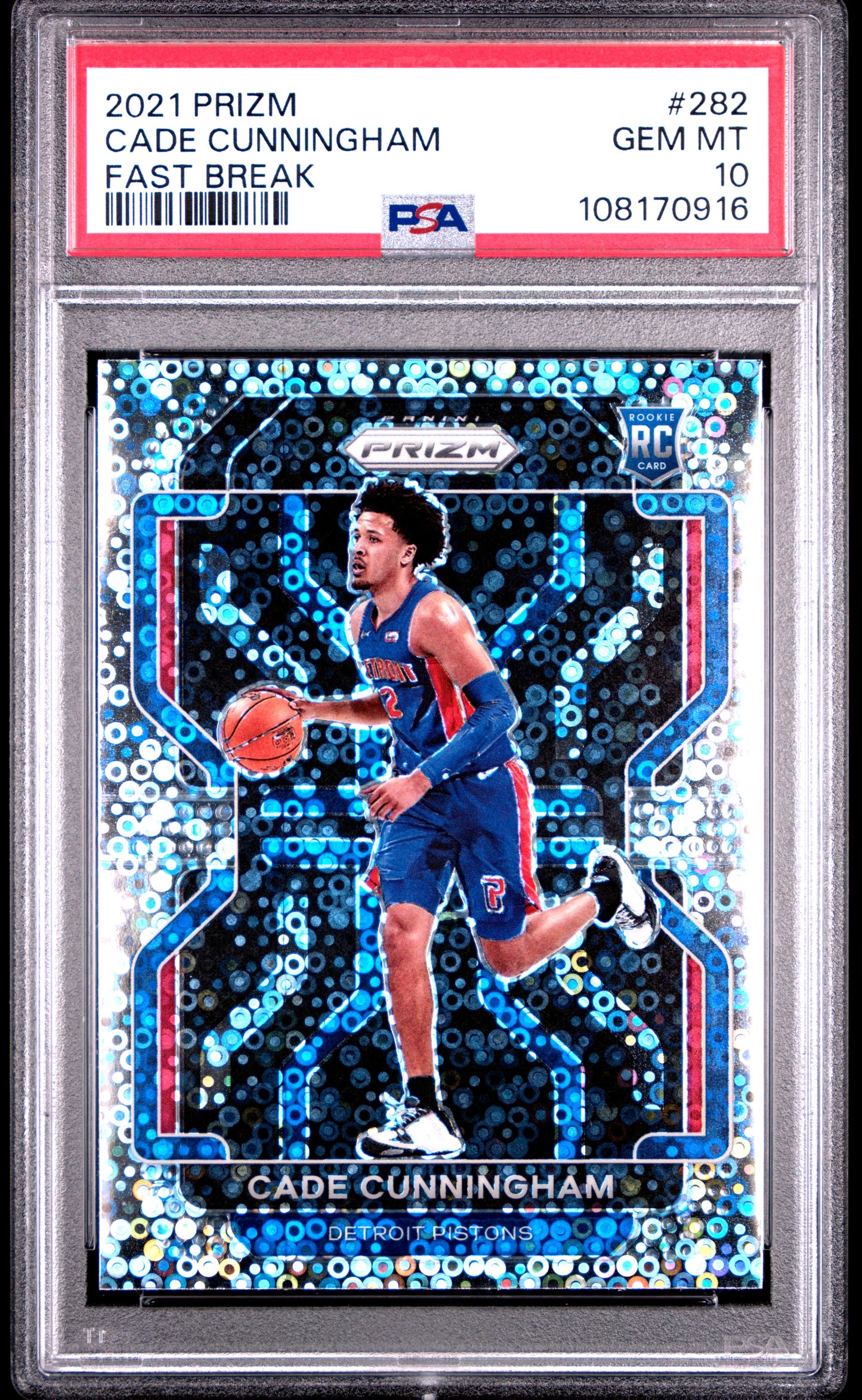 2021 Prizm #282 Cade Cunningham RC Fast Break / PSA 10 / C0916