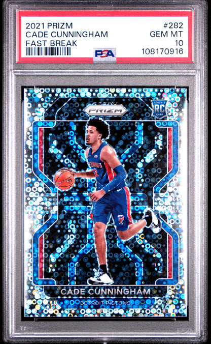 2021 Prizm #282 Cade Cunningham RC Fast Break / PSA 10 / C0916