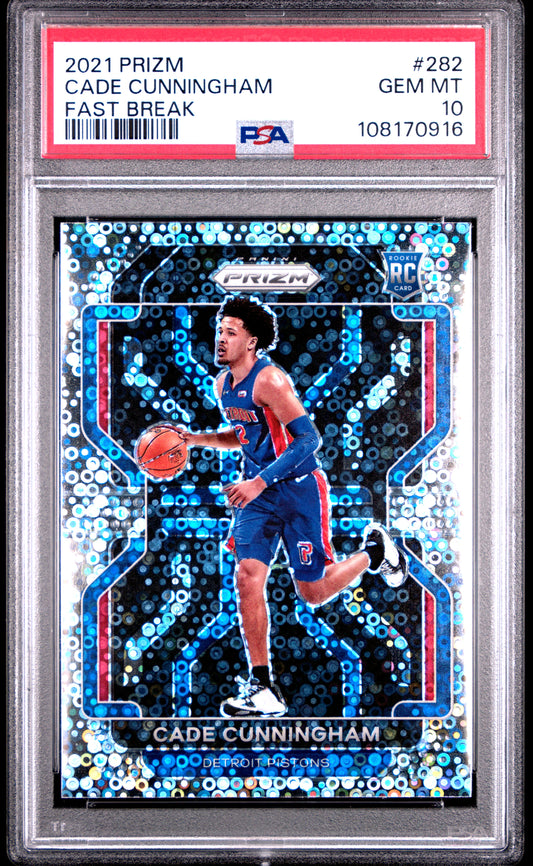 2021 Prizm #282 Cade Cunningham RC Fast Break / PSA 10 / C0916