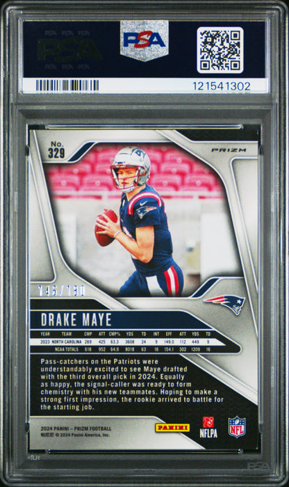 2024 Prizm #329 Drake Maye RC Hyper Prizm (#/180) / PSA 9 / C1302