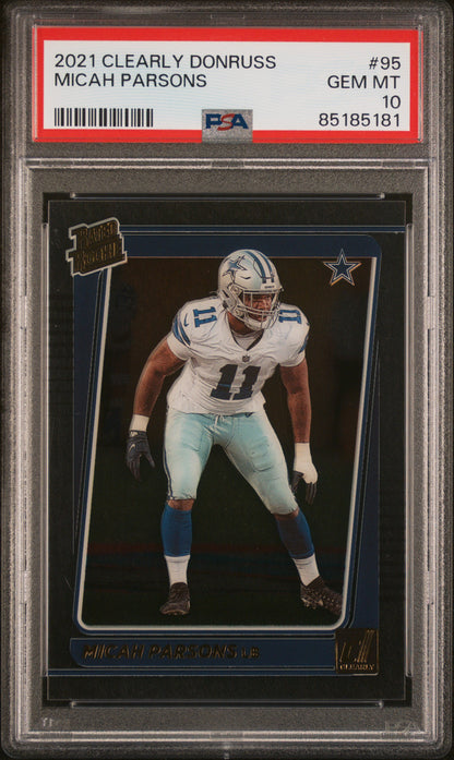 2021 Panini Clearly Donruss #95 Micah Parsons RC / PSA 10 / C5181