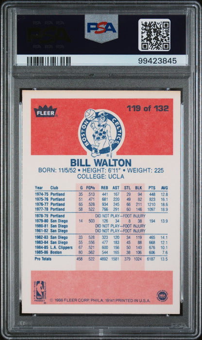 1986 Fleer #119 Bill Walton/ PSA 8 / C3845