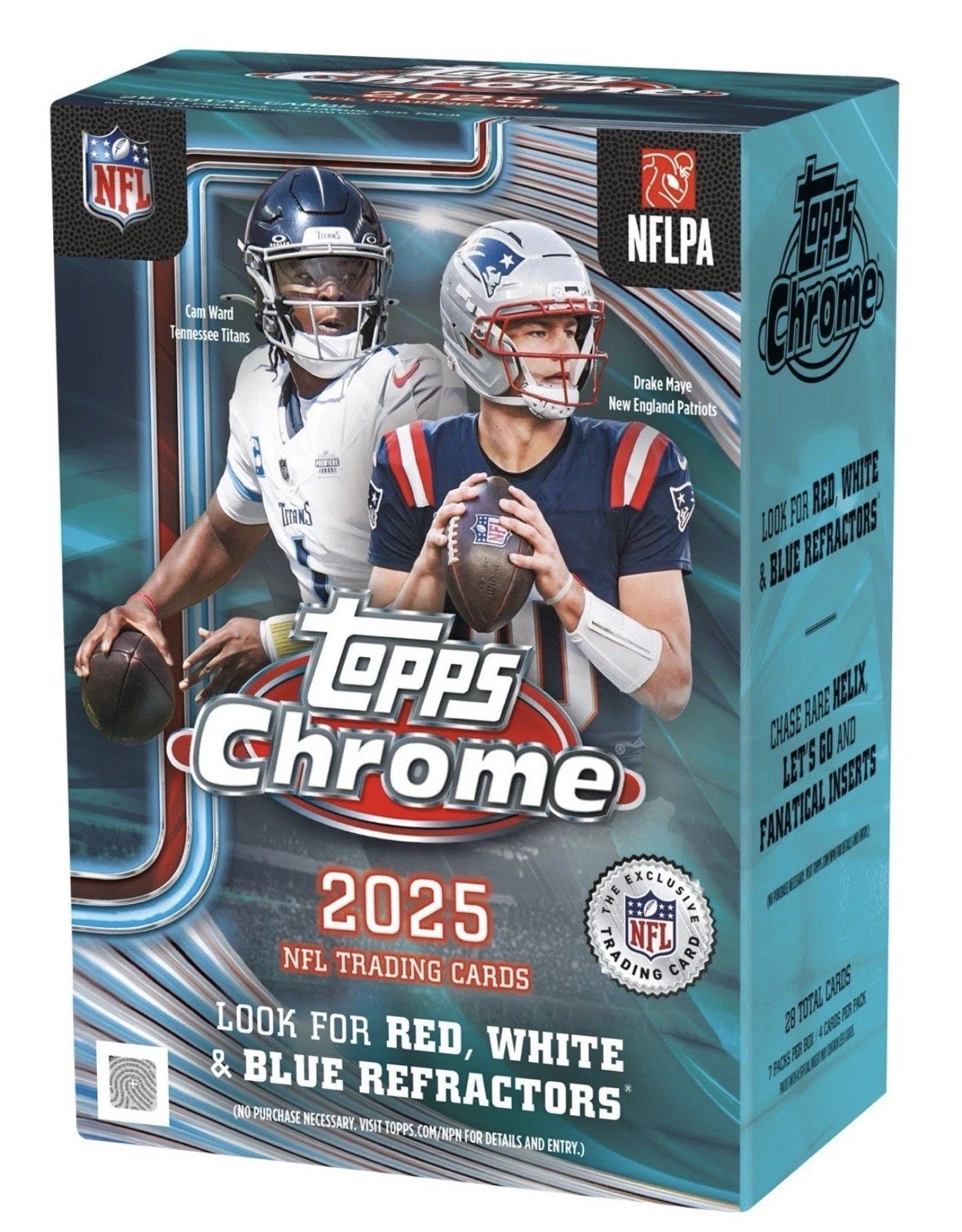 2025 Topps Chrome Football 7-pack Blaster Box