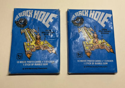 1979 Topps The Black Hole Wax Packs Disney Trading Cards - 2 Pack Lot