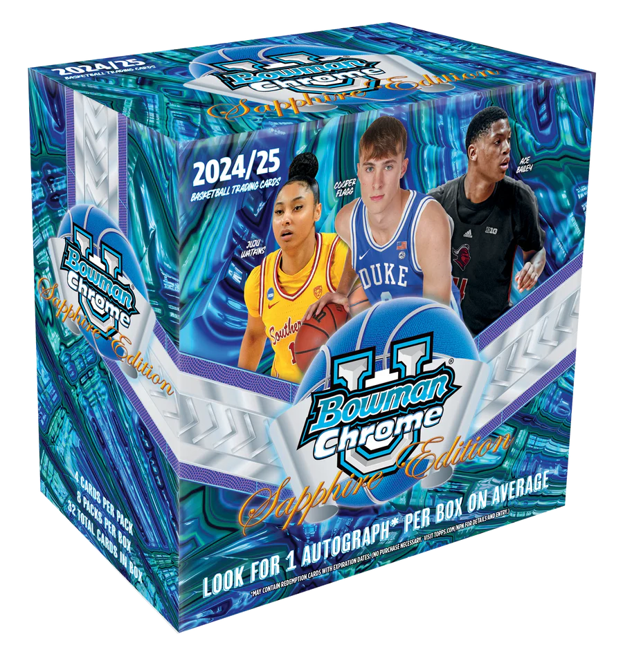2024/25 Bowman University Chrome Basketball Sapphire Hobby Box