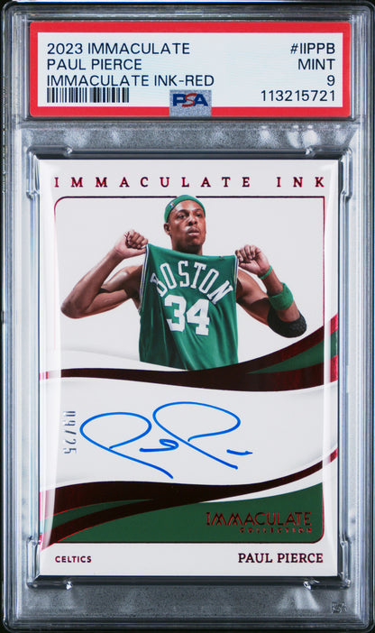 2023 Immaculate Ink #II-PPB Paul Pierce Red (#/25) / PSA 9 / C5721