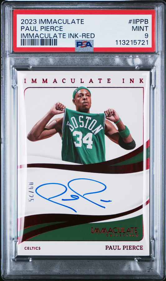 2023 Immaculate Ink #II-PPB Paul Pierce Red (#/25) / PSA 9 / C5721