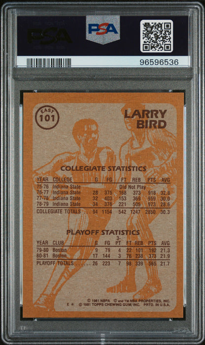 1981 Topps #101 Larry Bird Super Action / PSA 8 / C6536