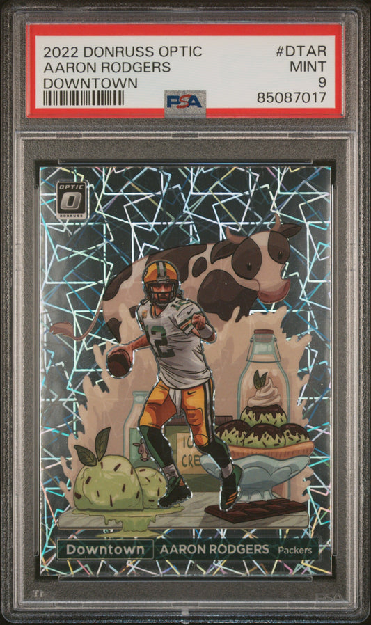 2022 Panini Donruss Optic #DT-AR Aaron Rodgers Downtown / PSA 9 / C7017