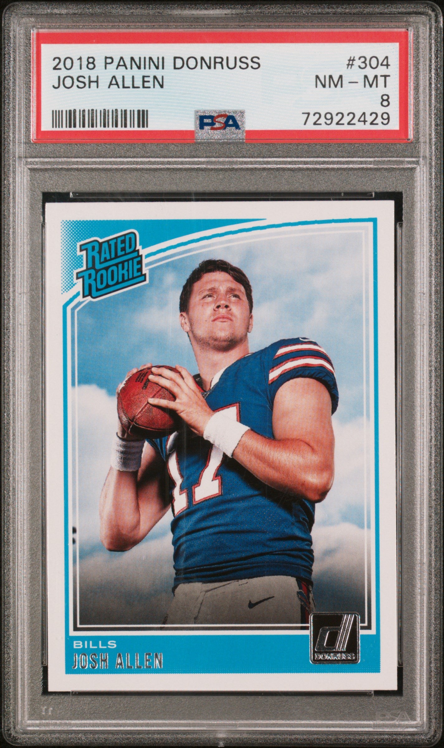 2018 Donruss #304 Josh Allen RC / PSA 8 / C2429