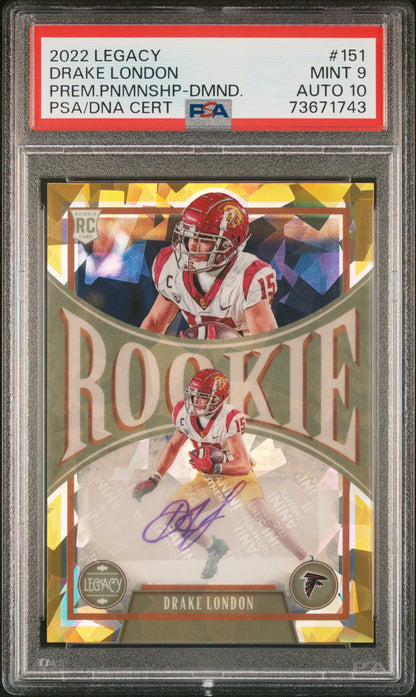 2022 Legacy #151 Drake London RC Auto Diamond (3/10) / PSA 9/10 / C1743