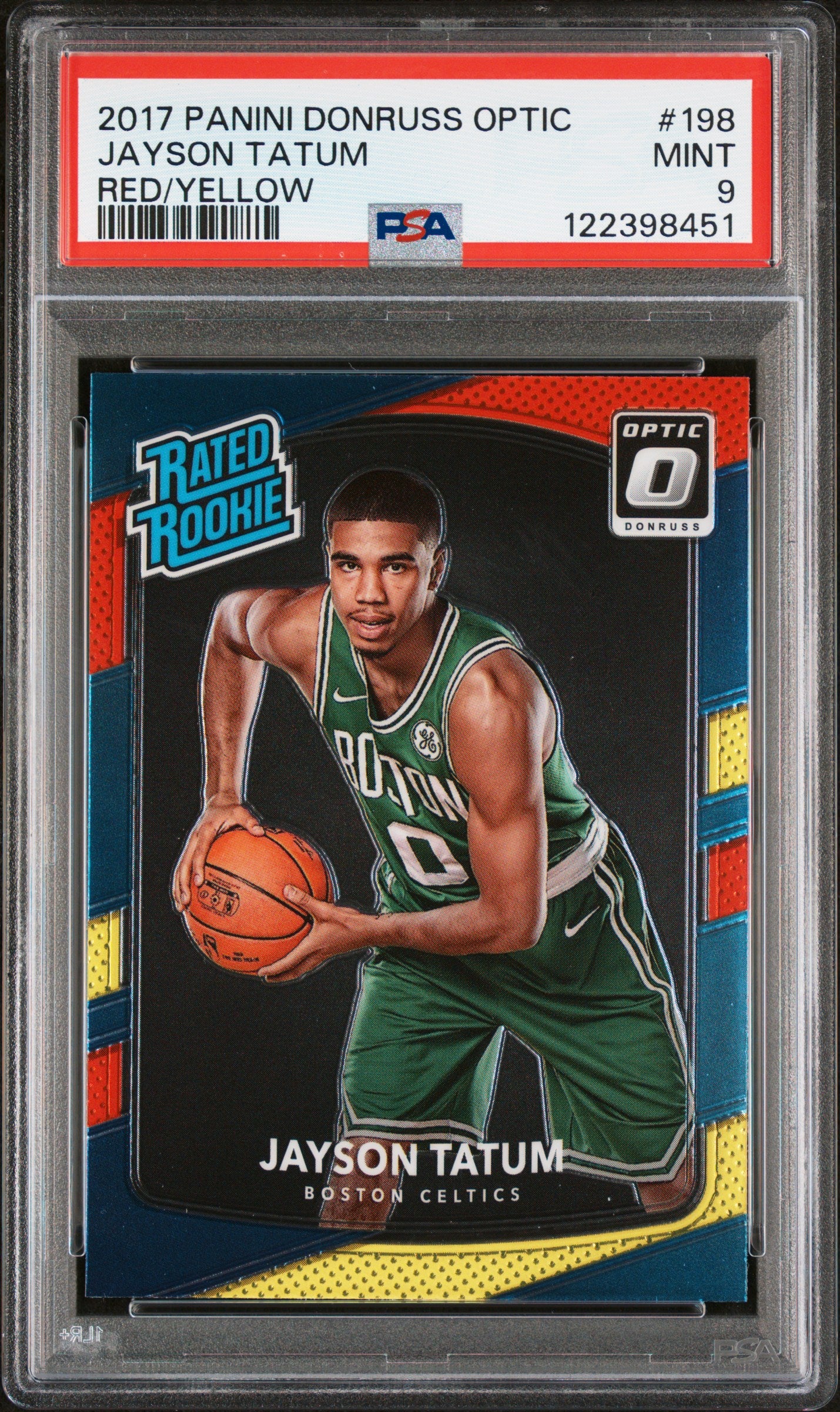 2017 Donruss Optic #198 Jayson Tatum RC Red Yellow / PSA 9 / C8451