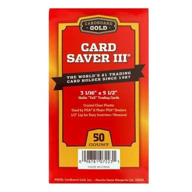 Pack / 100 CBG Card Saver III 3 Tall Boy / Wide Trading Card Semi Rigid Holders